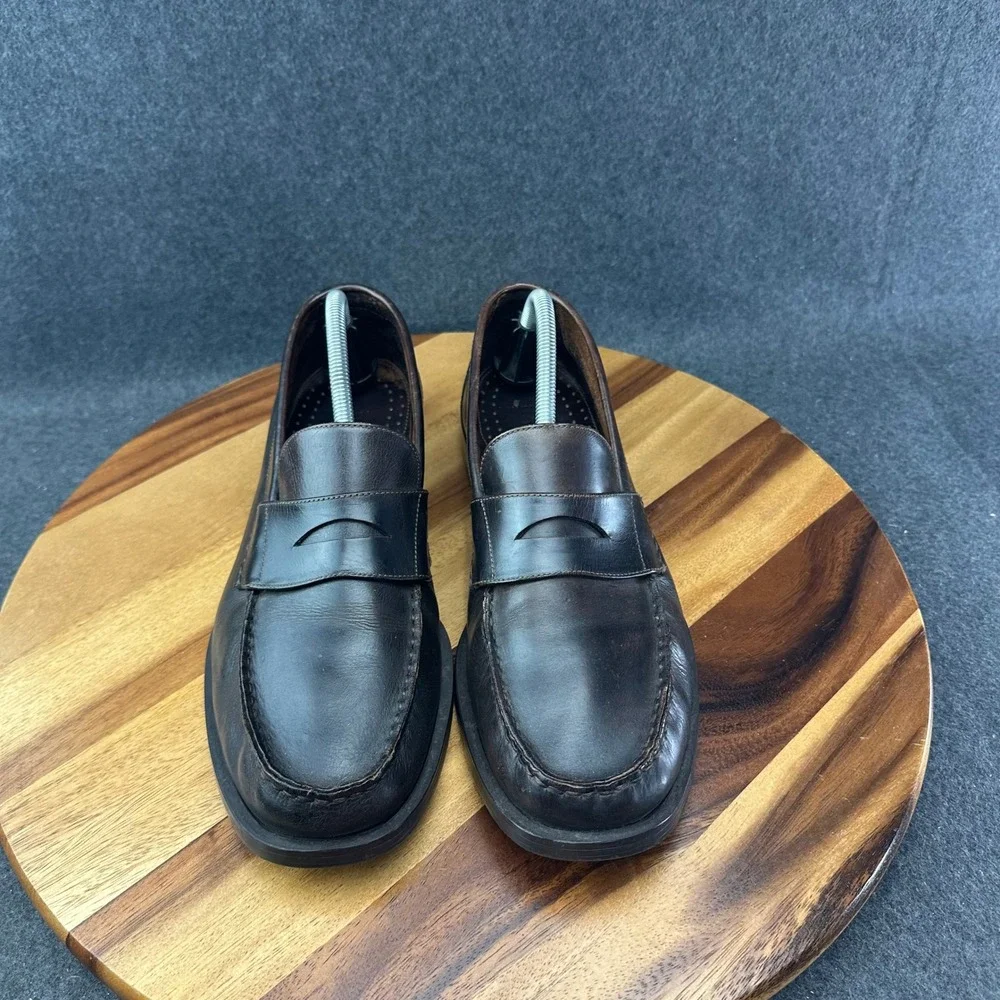 G.H. Bass Theo Mens Dark Brown Leather Penny Loafers Brazil Size 10M RM35